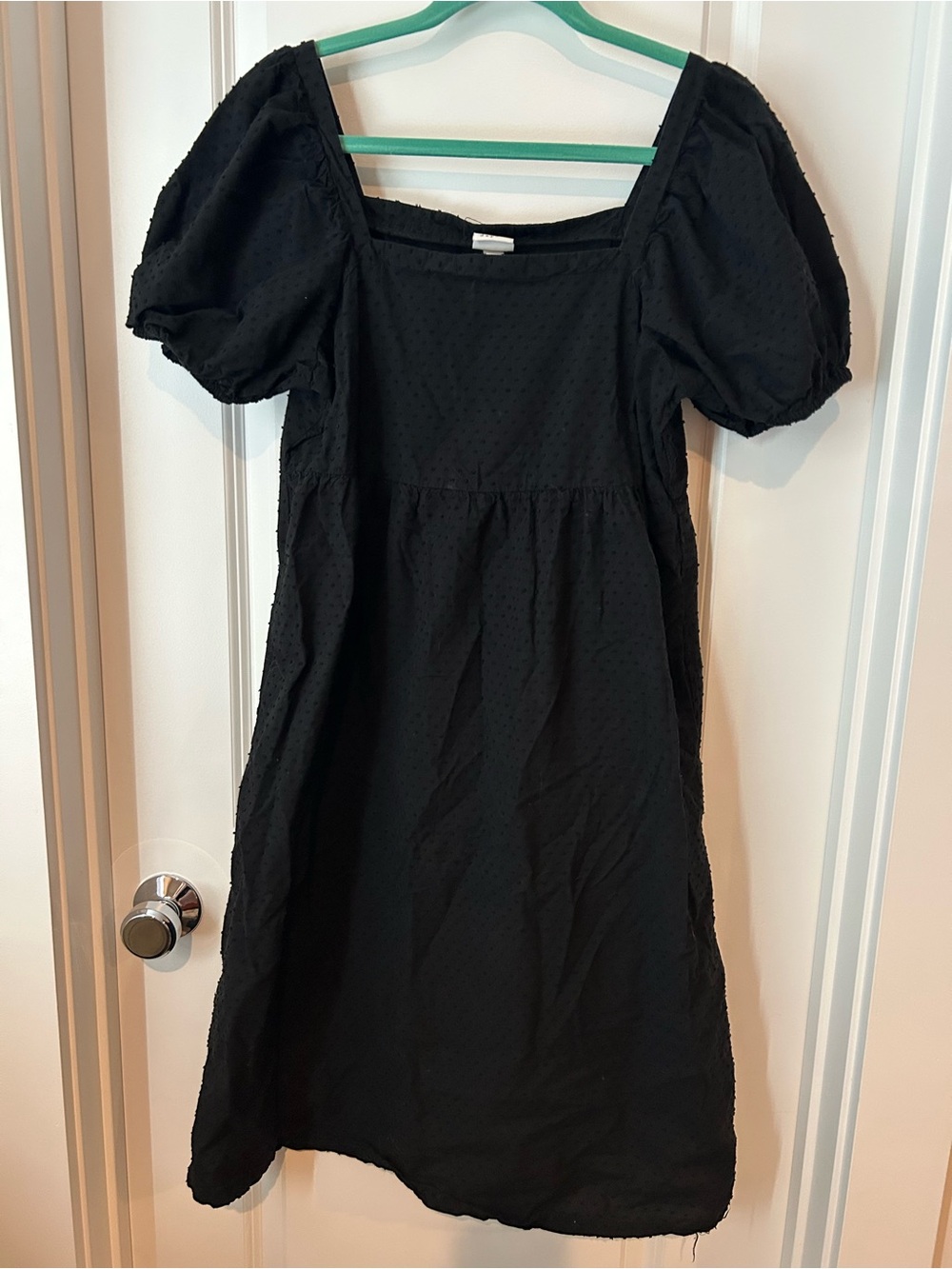A New Day Black Puff Sleeve Midi Dress
